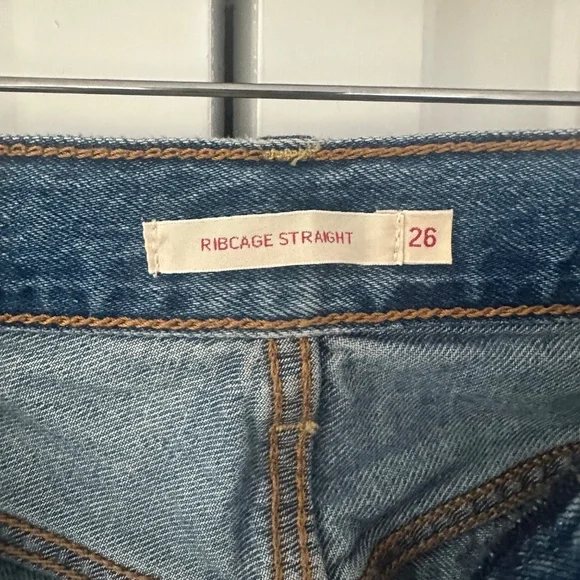 Levis Ribcage Straight Jeans, Size 26, Haight at the Ready wash (medium … - Picture 7 of 12